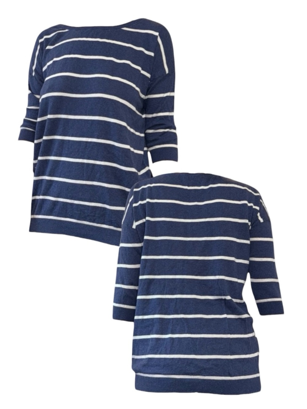 NWOT Navy Striped Boatneck Knit Sweater